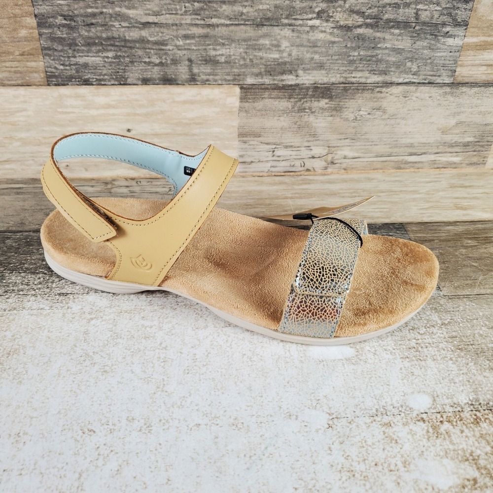 Spenco Milan Womens Strappy Sandals Sz 8 Tan Orthotic Adjustable Backstrap
